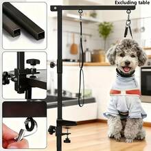 Tay treo chải chuốt thú cưng điều chỉnh được kèm kẹp, gấp gọn, bằng sắt chịu lực, giá đỡ tay bàn chải chuốt chó, chân đế chải chuốt di động điều chỉnh chiều cao cho chó cỡ nhỏ và trung bình - Xem 5
