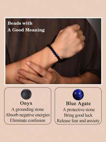 A Bracelet From Mom To Son, With Inspiring Love Quotes, Birthday Gift, Parent's Graduation Gift, Thanksgiving & Christmas Gift For Son - Black - View 3