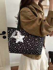 2026 Autumn New Fashion Women's Handbag, Elegant Design, Large Capacity, Shoulder Casual Tote Bag - Black - View 7