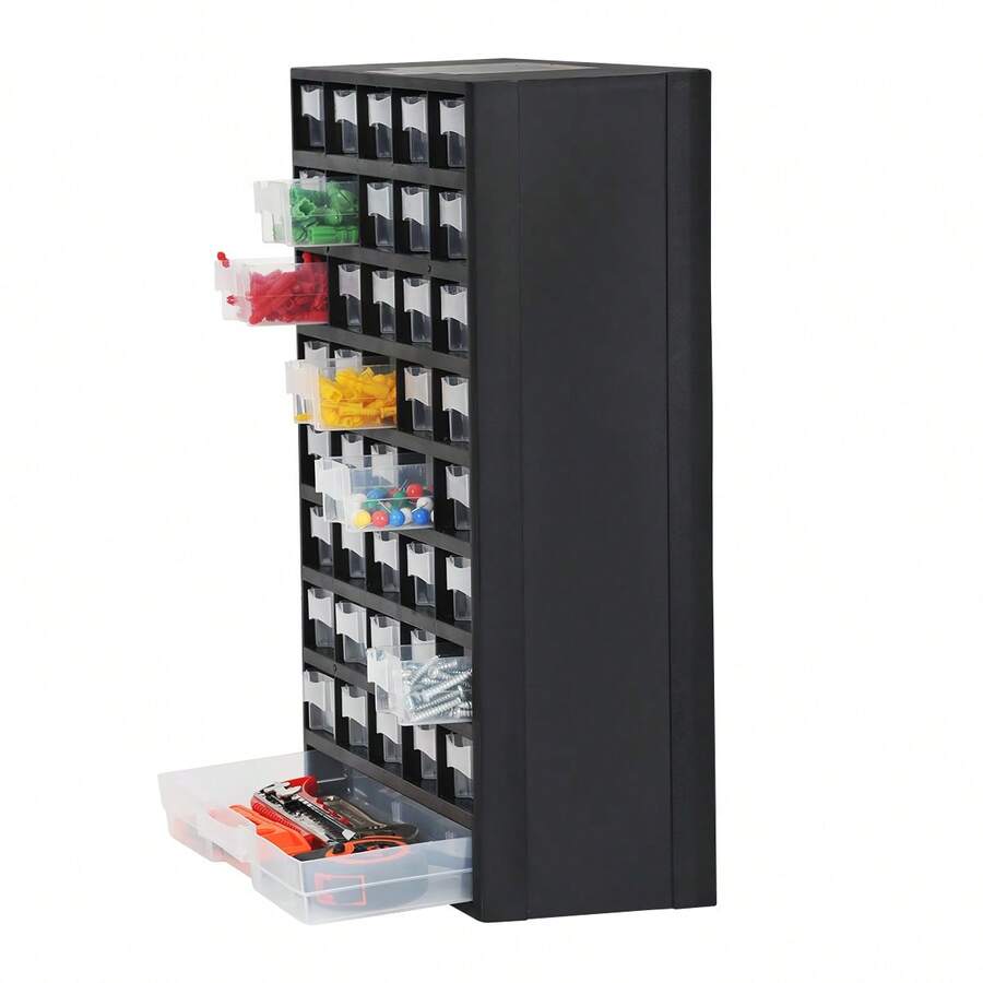 1pc Multi-Drawer Plastic Storage Cabinet With Transparent Drawers, Small Parts Organizer Box, Wall-Mountable, Suitable For Hardware Screws, Craft Beads, Jewelry Storage, Ideal For Studio, Home And Office - 2047# - View 1