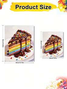 Adult & Beginner Digital Oil Painting Kit, Rainbow Cake, Easy Acrylic Painting Supplies (Includes Brushes & Paints), Suitable For Home Decor, Ideal Gift For Holiday. - Sets - View 4