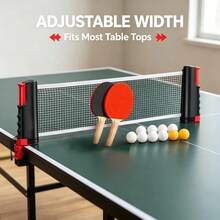 Indoor/Outdoor Universal Standard Stretchable Table Tennis Net Set With Color Box, Portable Net Post And Racket Combination - Multicolor - View 8