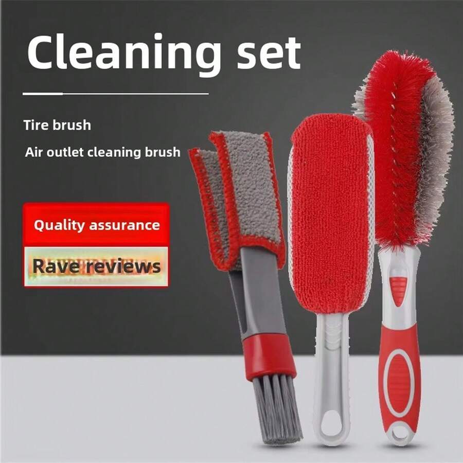 1set Multi-Purpose Soft Bristle Car Wash Brush Wheel Hub Interior Dust Removal Tool Auto Detailing Air Conditioning Vent - Multiple Styles - View 1