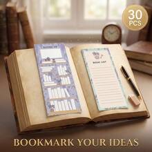 30pcs Reading Tracker Bookmarks Mixed Color Floral Botanical Bookshelf Cards Double-Sided Rustic Style Book List Record Planner Accessories Aesthetic Book Lover DIY Handmade 2.56x6.5 Inches - 6-pack Assorted - View 6