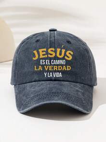 1pc "JESUS ES EL CAM NO LA VERDAD YLA VIDA" Printed Washed Baseball Cap, High-Quality All-Season Fashion Adjustable Hat, Suitable For All Ages, Comfortable And Versatile For Sports, Fitness, Parties, Work, Best Gift For Family And Friends - Washed Cap - View 15