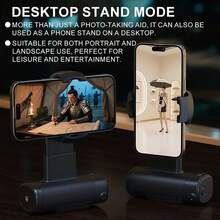 Stabilizer Ponsel dengan Ring Fill Light, 3 Mode Suhu Warna (3000K-6500K), Kamera Vlog Genggam yang Dapat Diatur 360°, Kompatibel dengan iPhone dan Android, Perlengkapan Pemotretan Video Portabel, Untuk Live Streaming, Latihan, dan Tata Rias - Satu Ukuran - View 12
