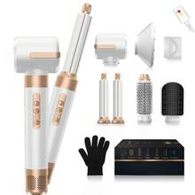 UKLISS Máy sấy tóc không chổi than 7 trong 1 chạy êm, tốc độ cao, dụng cụ tạo kiểu bằng khí nóng kèm máy duỗi, máy uốn, lược, phù hợp cho mọi loại tóc - Trắng - Xem 13