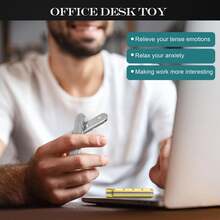 eyekan أداة معدنية EDC، منزلق EDC بدفع وسحب مع حركة دوارة، لعبة فيدجيت لمكتب العمل والحمل في الجيب - متعدد الألوان - مشاهدة 5