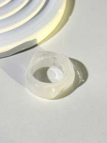 復古紮染樹脂貝殼造型女款戒指，獨特3D雲朵與珠飾誇張手指戒，小眾設計，日常與度假珠寶 - 多色3 - 查看 13