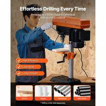 254 Mm Benchtop Drill Press, 550W Induction Motor, Tabletop Drilling Machine With 550 / 950 / 1500 / 2000 / 2500 RPM Adjustable Speed, 0-45° Tilting Worktable, X-Ray Positioning, For Wood Metal - 550W 550 to 2500 RPM - View 2