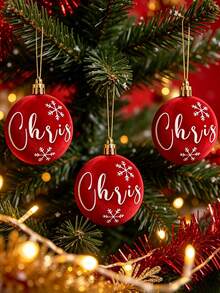 Personalized Christmas Ball, Customized Name Christmas Ornament, Customized Christmas Tree Decoration, Creative Holiday Gift Christmas Ball, Used For Christmas Decoration, Christmas Tree Decoration, Customized Christmas Ball - Multicolor - View 5