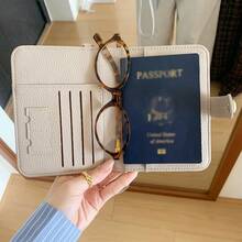 Travel Passport Wallet With Lanyard, Multi-Compartment PU Leather Passport Holder, Women's Style - Multicolor - View 12