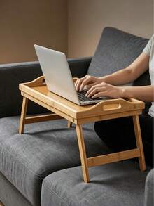 Bamboo Bed Tray Table, Foldable Legs, Raised Edge Desktop, Sturdy And Lightweight, Portable Lap Desk, Suitable For Bed, Sofa For Working, Reading, Eating And Using Laptops - Multiple Specifications - View 6