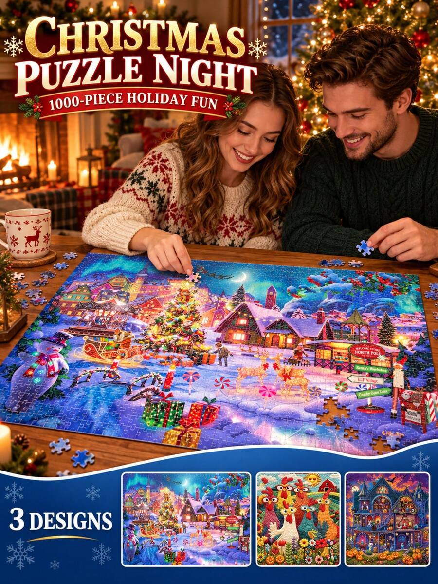 1 Box Of 1000-Piece Jigsaw Puzzle Toy, Size 70cm*50cm, Oil Painting Landscape Patterns, Adult Stress Relief, Decorative Art, Suitable For Halloween, Christmas, Birthday Gift