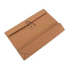 1/3pcs Kraft Paper Document Envelopes With Rope And Button Closure, Lightweight Portable Paper Storage Box, Suitable For Office, School And Receipt Organization - Multiple Styles - View 4