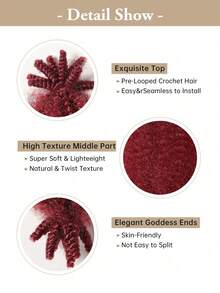 Tóc móc crochet Marley Twist màu đen tự nhiên, tóc xoắn lò xo Afro Twist tách sẵn, mềm mại cho kiểu tóc locs distressed, tóc nối sợi tổng hợp 16 inch - Nhiều màu - Xem 6