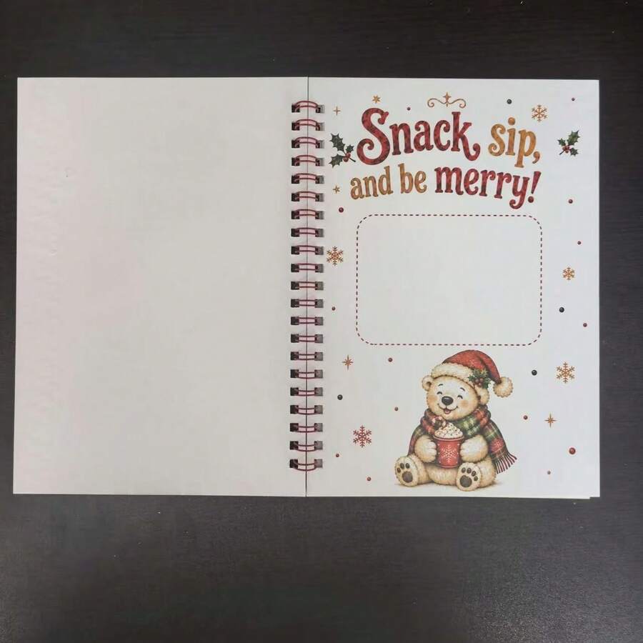 1 cuốn sách đựng thiệp quà tặng Giáng Sinh, dạng đóng gáy, kèm các thẻ chèn lễ hội, thiết kế ông già Noel và cây thông Noel, đóng gói hộp quà - Nhiều kiểu dáng - Xem 1