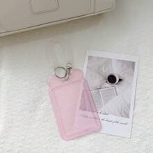 Ins Transparent Double-Sided Bear Card Holder With Spring Wrist Strap, Compatible With ID Badge, Access Card, Bus Card, Meal Card, Student ID, Cute Style, Suitable For Students And Office Workers, Card Protection, Daily Commute, Desk Storage, Holiday Gift, Birthday Small Gift, ID Protection Storage Accessory - A - View 11