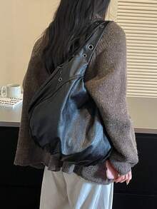Fashionable Large Capacity Shoulder Bag 2026 Autumn New Arrival Premium Casual Shoulder Crossbody Bag - Black - View 5