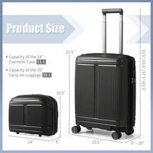 2-Piece Luggage Set, 20-Inch Airline Certified Carry-On Suitcase With 14-Inch Handheld Cosmetic Bag, PP Hard Shell Expandable Trolley Bag, Lightweight, Shockproof, Waterproof, Large Capacity Travel Makeup Storage Combination For Men And Women - Multicolor - View 3
