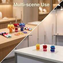 Acrylic 3-Column Hair Scrunchie Storage Rack Transparent Desktop Hair Tie Display Stand Makeup Vanity Jewelry Organizer - Multicolor - View 3