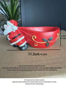 1pc Santa Claus Storage Bowl, Christmas Decoration Ornament, Decorative Ornament, Entryway Key Jewelry Storage Box, Living Room Coffee Table Candy Snack Storage Tray, Holiday Decoration, Winter Decoration, Christmas Gift, New Year Gift, Perfect Gift Choice, Essential Gift, Christmas Essential. (Not For Direct Food Contact, Please Check Size Before Ordering) - Multiple Styles - View 7