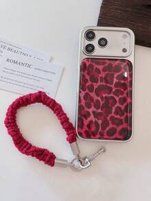 1pc Ins Multi-Functional Creative Autumn/Winter New Plush Waffle Wristband, Suitable For Phone Case, Simple Fashion Korean Style Girly Design, Durable Keychain With Clip, Portable Wrist Strap Lanyard - Multicolor - View 3