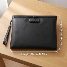 Flame Resistant Document Pouch, Men's Clutch & Wristlet-Square Pouch/Wallet That Can Hold ID Cards, Documents, Tablets, Cell Phones, And Other Valuables - Black - View 3