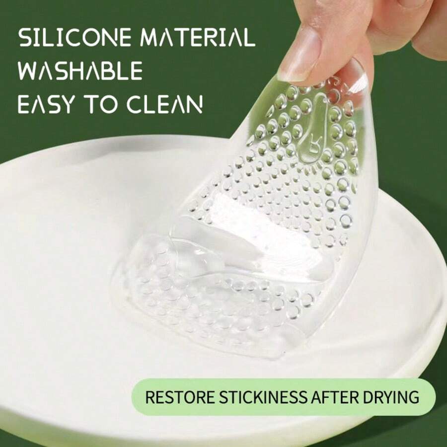 1/3/5/10 Pairs Clear Silicone Forefoot Pads, Anti-Slip Anti-Thrust Metatarsal Cushions, Anti-Blister Shoe Inserts For High Heels & Sandals - Style a - View 1