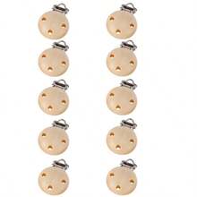 5pcs Beech Wood Pacifier Clips, Chewable Teething Wooden Pacifier Clips, Baby Pacifier Chain, Baby Teething Toy, Nursing Accessories - A - View 9