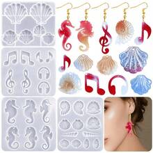 Ocean Resin Casting Molds, Marine Life Silicone Molds, Shell, Seahorse, Musical Note, And Conch Shapes, DIY Epoxy Resin Molds, Suitable For Jewelry Making, Handmade Gifts, Party Crafts, And Home Decor - Multicolor - View 1