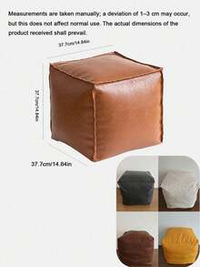 Leather Texture Storage Bean Bag Cover, Convenient Storage Space, Suitable For Storing Old Clothes And Various Household Items, Outer Cover Only, No Inner Filling Included - Multicolor - View 9