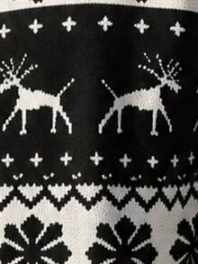 Men's Autumn/Winter Christmas Vintage Snowflake & Deer All-Over Print Zip-Up Jacket - Multicolor - View 7