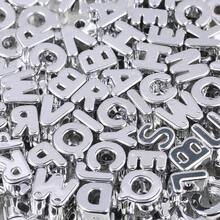 36pcs Silver Letter Bead Set, Includes Woven Rope Decorative Bead Set, Contains 4 Black And White Woven Ropes And 32 Random Silver Letter Beads. Can Be Used To Make Keychains, Bracelets, Necklaces, Shoelace Charms Or Bag Decorations. - Silver - View 8