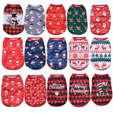 HOLAPET Random 5 Pcs Christmas Pet Vest Xmas Party Dog Cat Outfit Deer Santa Snowman Print Pets Tank Top Breathable Dog Clothes Suitable For Small Medium Dogs And Cats - Multicolor - View 12
