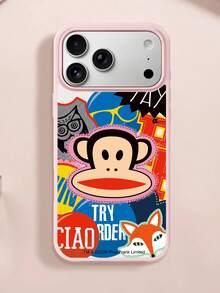 Officially Licensed Paul Frank Magnetic Matte Large Hole Phone Case, Full Coverage Anti-Drop Camera Protection, Cartoon Big Mouth Monkey And Fox Owl Character Collage Pattern, New Style Compatible With Iphone 11/12/13/14/15/16/17/18 Pro Max Series Phone Protective Cover, Holiday Gift, Daily Commute, Daily Anti-Drop Highly Attractive Model - Multicolor - View 2