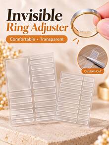 1 Set Ring Size Adjuster Invisible Clear Tape,Self Adhesive Ring Resizing Strips,Soft Transparent Ring Reducer For Loose Rings, Reusable Ring Size Reducing Stickers,No Bulk Comfort Ring Tightener For Silver Gold Rings, Flexible Ring Adjustment Film - Multicolor - View 2