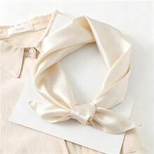 1pc Women's Solid Color Faux Silk Satin Scarf, Minimalist Elegant Versatile Square Headscarf, Multi-Functional Neck Scarf Suitable For Daily Wear, Dating, Dinner, Banquet - Multicolor - View 13