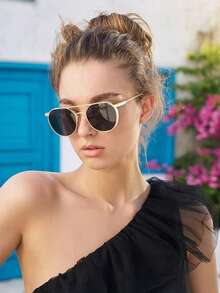 1 Pair New Vintage Double Bridge Aviator Fashion Glasses, Unisex Fashion - A - View 6