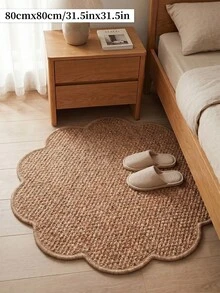 1pc Area Rug, 1150g/M² Faux Sisal Carpet, Soft And Fluffy, Non-Slip Washable Floor Mat, Suitable For Living Room And Bedroom Decorative Home Carpet - Brown - View 6