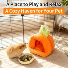 ITANDME Guinea Pig Hideout, Carrot-Shaped Hamster Hideout, Cute Winter Small Animal Bed Small Animal Hideout For Guinea Pigs, Hamsters, Rats - View 9