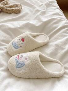 Women's Plush Slippers 2026 New Style Home Indoor Warm Cute Cartoon Slippers Autumn Winter - Beige - View 8