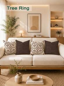 4pcs,Bohemian Style Pillow Covers,Home Decor,Gift,Polyester Material,Hidden Zipper,No Filling,Suitable For Home Decor,Living Room Decor,Pillow Covers,Cushion Covers,Pillowcase,Sofa Decorative Cushion,Mat Cover,Soft Cushion - Brown - View 1