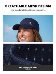CAMEL CROWN Outdoor Casual Baseball Cap, Summer Sun Protection Wide Brim Hat, Outdoor Sun Protection Hat - Navy Blue - View 4