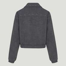 Adidas Street W Jacket, Short Street Style Casual Loose Sports Jacket, Light Grey, KX3039 - Light Grey - View 2
