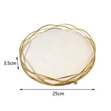 1pc Luxury Gold Metal Velvet Jewelry Display Stand, Necklace Earring Bust Holder, Desktop Jewelry Showcase Prop For Store Photography & Home Storage - Multicolor - View 13