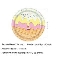 Ice Cream Theme Party, Tableware Set, Decoration Set, Newborn Party, Birthday Party, Photography Studio Decor Props, Halloween Tableware, Christmas Tableware, New Year Tableware, Holiday Tableware, Disposable Tableware, Disposable Cookware - View 2