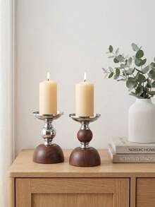 Chic Exquisite Iron Candle Holder – Simple Textured Candle Stand, Fits Various Pillar Candle Sizes, Perfect For Home Decor, Room Decor, Party & Holiday, Office Styling, Living Room Accessory, Great As Halloween, Christmas, Birthday, Friend Gift - Affordable Luxury - View 7