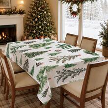 1pc Christmas Minimalist Christmas Tree Pattern Tablecloth, Stain-Resistant Dining Table Decor Cloth, Suitable For Kitchen, Dining Table, Coffee Table, TV Cabinet, Entryway, Party Holiday Decoration, Home Decor, Christmas Gathering - Multicolor - View 8