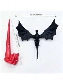 Flying Dragon Figurine, Medieval Black Fire Dragon Statue, Desktop Decor Small Sculpture, Dreamy Dragon Sculpture, Suitable For Home Office Desktop Decoration, Unique Gift For Dragon Lovers, Perfect. - Multicolor - View 2